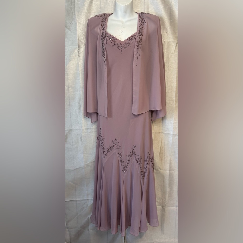 Elegant Mauve Dress with Jacket